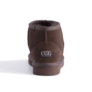 AUS WOOLI UGG SHORT SHEEPSKIN ANKLE BOOT - Chocolate