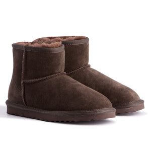 AUS WOOLI UGG SHORT SHEEPSKIN ANKLE BOOT - Chocolate