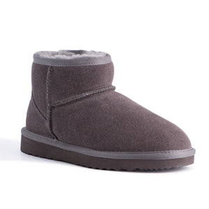 AUS WOOLI UGG SHORT SHEEPSKIN ANKLE BOOT - Grey