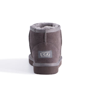 AUS WOOLI UGG SHORT SHEEPSKIN ANKLE BOOT - Grey