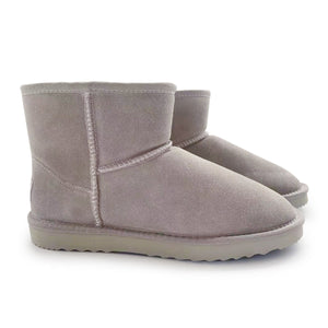 AUS WOOLI UGG SHORT SHEEPSKIN ANKLE BOOT - LIGHTGREY