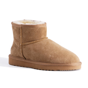 AUS WOOLI UGG SHORT SHEEPSKIN ANKLE BOOT - Chestnut/Tan