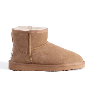 AUS WOOLI UGG SHORT SHEEPSKIN ANKLE BOOT - Chestnut/Tan