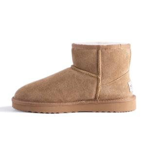 AUS WOOLI UGG SHORT SHEEPSKIN ANKLE BOOT - Chestnut/Tan