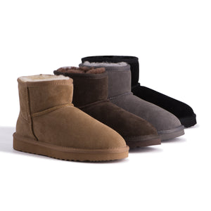 AUS WOOLI UGG SHORT SHEEPSKIN ANKLE BOOT - Chestnut/Tan