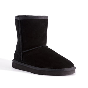 AUS WOOLI UGG MID CALF ZIP-UP SHEEPSKIN BOOT - Black