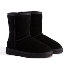 Load image into Gallery viewer, AUS WOOLI UGG MID CALF ZIP-UP SHEEPSKIN BOOT - Black
