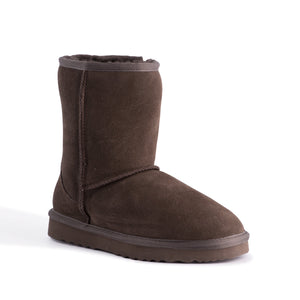 AUS WOOLI UGG MID CALF ZIP-UP SHEEPSKIN BOOT - Chocolate