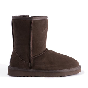 AUS WOOLI UGG MID CALF ZIP-UP SHEEPSKIN BOOT - Chocolate