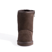 Load image into Gallery viewer, AUS WOOLI UGG MID CALF ZIP-UP SHEEPSKIN BOOT - Chocolate
