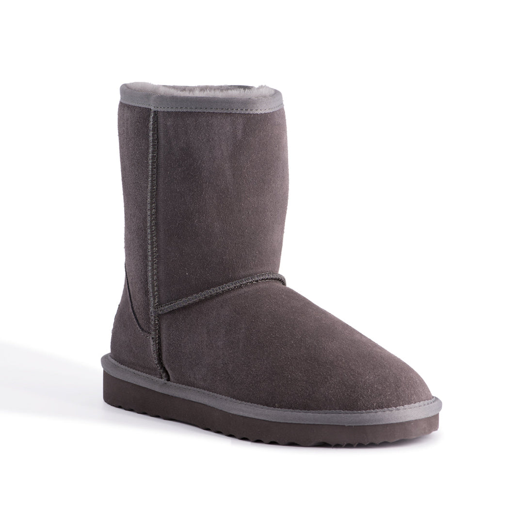 AUS WOOLI UGG MID CALF ZIP-UP SHEEPSKIN BOOT - Grey