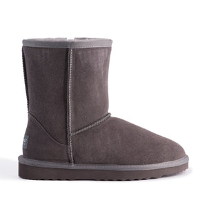 AUS WOOLI UGG MID CALF ZIP-UP SHEEPSKIN BOOT - Grey