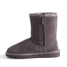 Load image into Gallery viewer, AUS WOOLI UGG MID CALF ZIP-UP SHEEPSKIN BOOT - Grey
