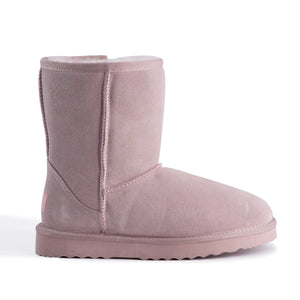 AUS WOOLI UGG MID CALF ZIP-UP SHEEPSKIN BOOT - Pale Pink