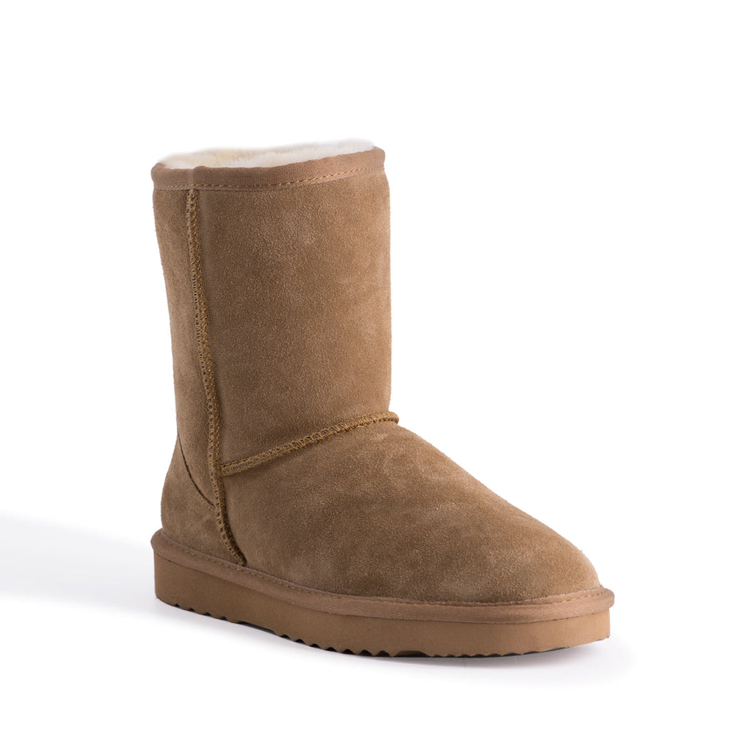 AUS WOOLI UGG MID CALF ZIP-UP SHEEPSKIN BOOT - Chestnut/Tan