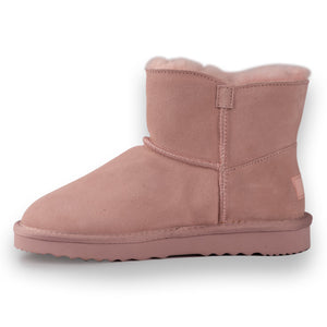 AUS WOOLI UGG SHORT SHEEPSKIN BUTTON BOOT - PALE PINK