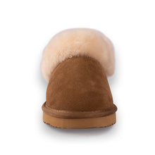 Load image into Gallery viewer, AUS WOOLI UGG UNISEX SHEEPSKIN WOOL TRADITIONAL ANKLE SLIPPERS - TAN
