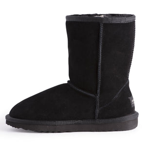 AUS WOOLI UGG MID CALF SHEEPSKIN BOOT - Black