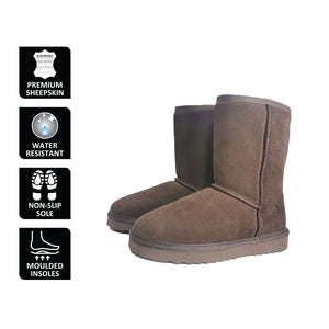 AUS WOOLI UGG MID CALF SHEEPSKIN BOOT - Chocolate