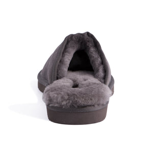 AUS WOOLI UGG UNISEX SHEEPSKIN WOOL Slippers - Dark Grey