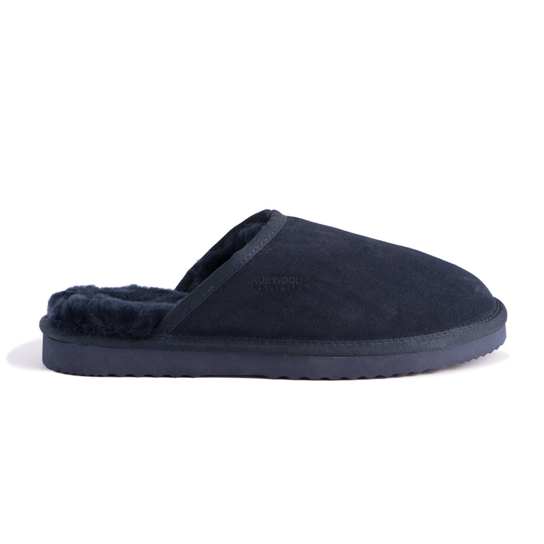 AUS WOOLI UGG UNISEX SHEEPSKIN WOOL Slippers - Navy