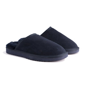 AUS WOOLI UGG UNISEX SHEEPSKIN WOOL Slippers - Navy