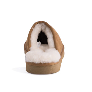 AUS WOOLI UGG UNISEX SHEEPSKIN WOOL Slippers - Chestnut/Tan