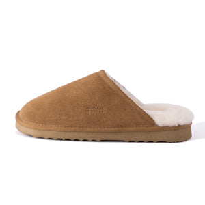 AUS WOOLI UGG UNISEX SHEEPSKIN WOOL Slippers - Chestnut/Tan