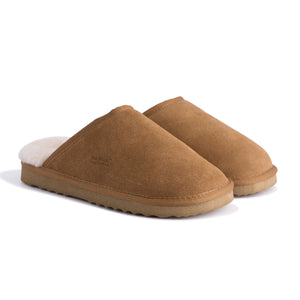 AUS WOOLI UGG UNISEX SHEEPSKIN WOOL Slippers - Chestnut/Tan