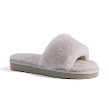 Load image into Gallery viewer, AUS WOOLI UGG WOMEN SHEEPSKIN FLUFF SLIDE - Light Grey
