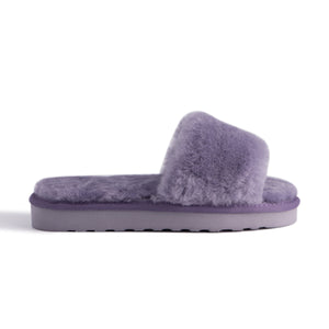 AUS WOOLI UGG WOMEN SHEEPSKIN FLUFF SLIDE - Lilac