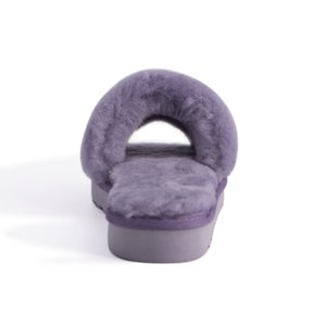 AUS WOOLI UGG WOMEN SHEEPSKIN FLUFF SLIDE - Lilac