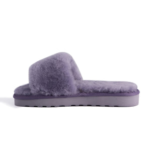 AUS WOOLI UGG WOMEN SHEEPSKIN FLUFF SLIDE - Lilac