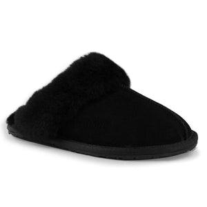 AUS WOOLI UGG UNISEX SHEEPSKIN WOOL SHELLEY Slippers - Black