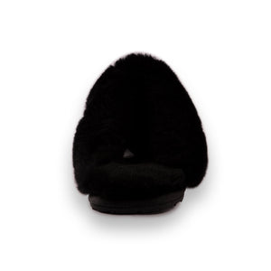 AUS WOOLI UGG UNISEX SHEEPSKIN WOOL SHELLEY Slippers - Black