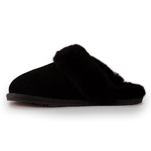 AUS WOOLI UGG UNISEX SHEEPSKIN WOOL SHELLEY Slippers - Black