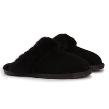 Load image into Gallery viewer, AUS WOOLI UGG UNISEX SHEEPSKIN WOOL SHELLEY Slippers - Black
