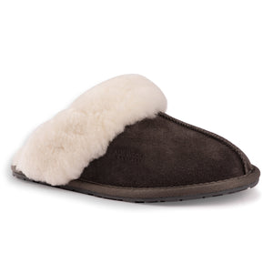 AUS WOOLI UGG UNISEX SHEEPSKIN WOOL SHELLEY Slippers - Dark Grey