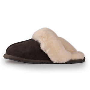 AUS WOOLI UGG UNISEX SHEEPSKIN WOOL SHELLEY Slippers - Dark Grey