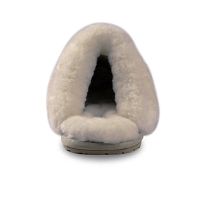 AUS WOOLI UGG UNISEX SHEEPSKIN WOOL SHELLEY Slippers - Light Grey