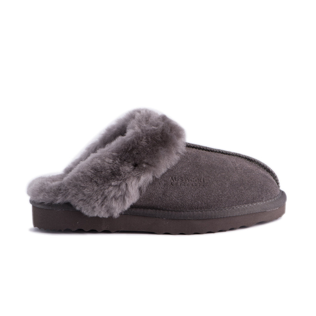 AUS WOOLI UGG UNISEX SHEEPSKIN WOOL SYDNEY Slippers - Dark Grey