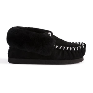 AUS WOOLI HAND STITCHED WOMENS SHEEPSKIN MOCCASIN - Black