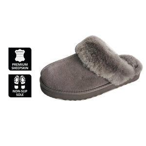 AUS WOOLI UGG UNISEX SHEEPSKIN WOOL SYDNEY Slippers - Dark Grey