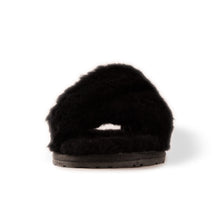 Load image into Gallery viewer, AUS WOOLI AUSTRALIA WOMEN SHEEPSKIN WOOL BRIGHTON SLIPPERS- BLACK
