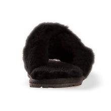 Load image into Gallery viewer, AUS WOOLI AUSTRALIA WOMEN SHEEPSKIN WOOL BRIGHTON SLIPPERS- BLACK
