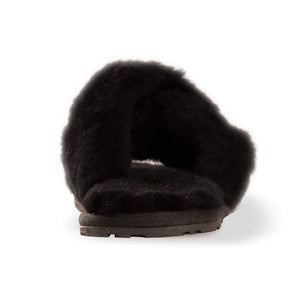 AUS WOOLI AUSTRALIA WOMEN SHEEPSKIN WOOL BRIGHTON SLIPPERS- BLACK