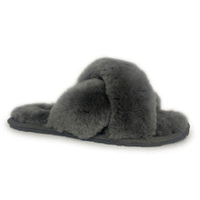 Load image into Gallery viewer, AUS WOOLI AUSTRALIA WOMEN SHEEPSKIN WOOL BRIGHTON SLIPPERS- GREY
