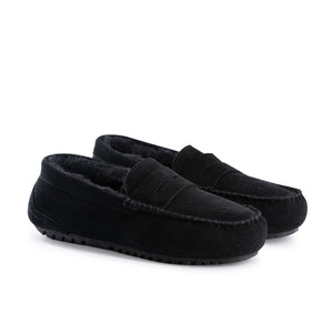 AUS WOOLI AUSTRALIA WOMENS BYRONBAY COSY MOCCASIN - BLACK