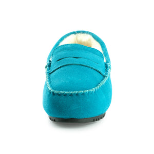 AUS WOOLI AUSTRALIA WOMENS BYRONBAY COSY MOCCASIN - BLUE