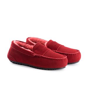 AUS WOOLI AUSTRALIA WOMENS BYRONBAY COSY MOCCASIN - RED